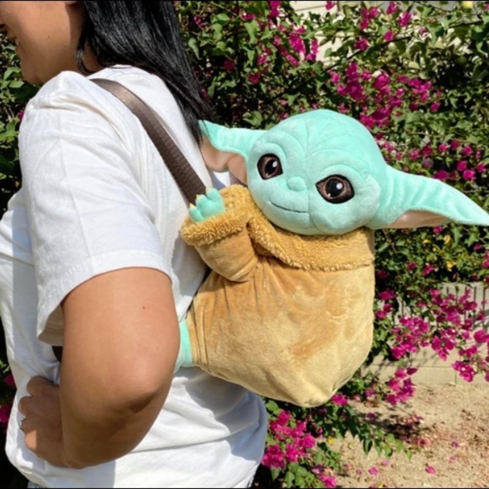 Loungefly The Child Plush Backpack in Mint Green and Tan